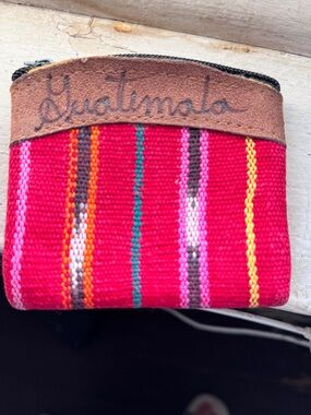 Guatemala Handwoven Pink Stripe Coin Purse
